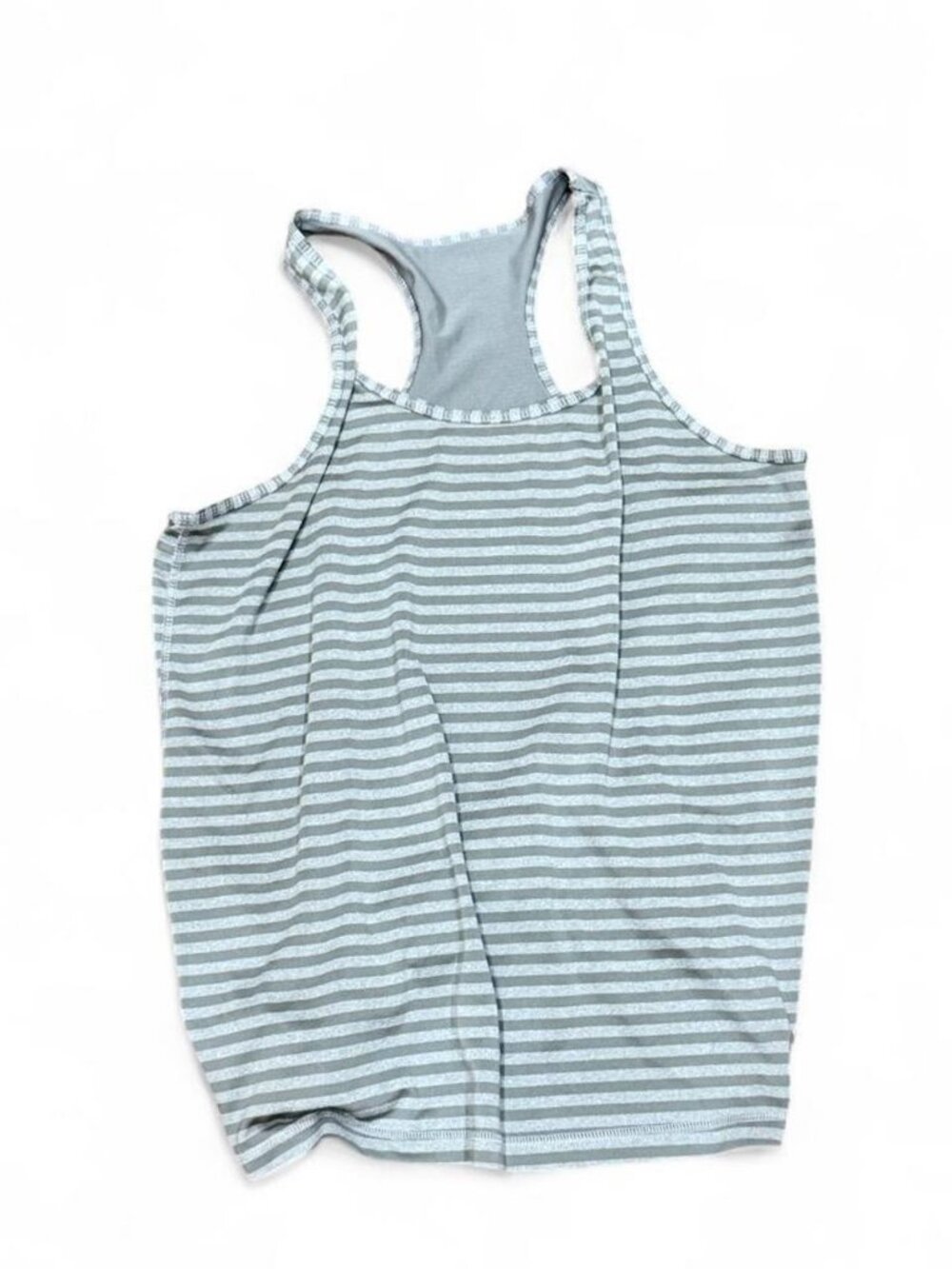 Lululemon Gray White Horizontal Striped Tank M